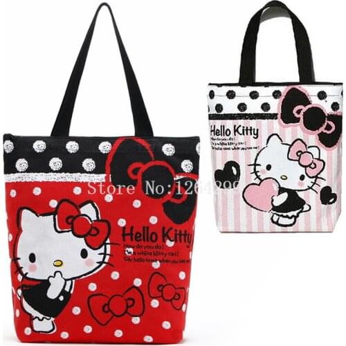 New KT Girls Canvas Zipper Shoulder Bags Woman Shopping Bag