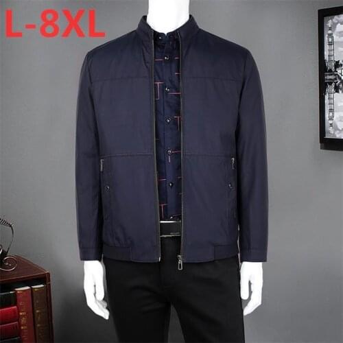 NEW spring and autumn large size 8XL 7XL New Fashion Men patchwork Jackets Men Coat Slim Fit Brand stand Jackets