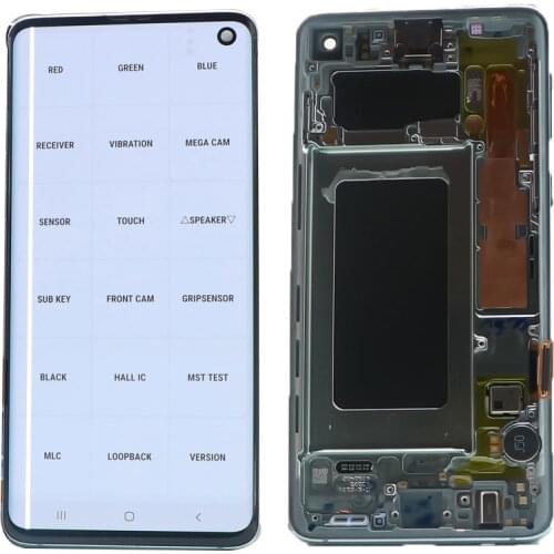 Original LCD Display For SAMSUNG Galaxy S10 G973F G973 SM-G9730 G973F/DS LCD Display Touch Screen Digitizer Assembly With defect
