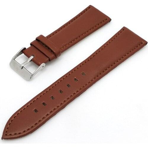 Black brown Leather Watchbands Men Women Soft Watch Band Strap With Stainless Steel Buckle 20 22mm relogio