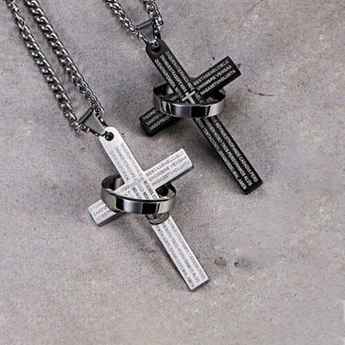 Retro Jesus Cross Pendant Necklace for Women Fashion Vintage Christian Chain Long Necklaces Couple Men Jewlery Gifts