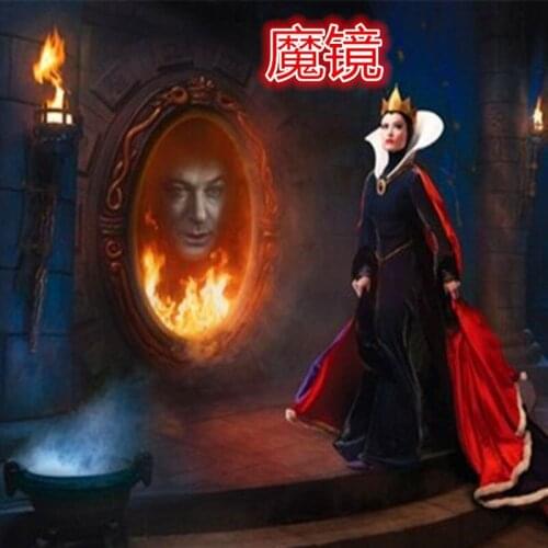 Takagism game magic mirror and four IC Card open lock props in real life room escape mysterious door game