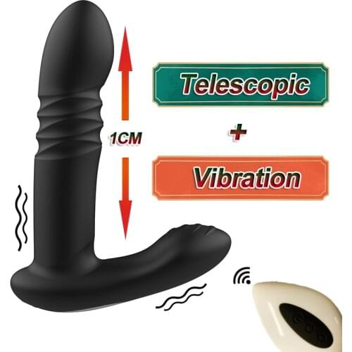 Telescopic Anal Vibrator Butt Plug Wireless Remote Control G Spot Stimulate Male Prostate Massager Adult Sex Toys For Man Gay