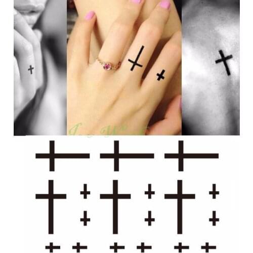 Waterproof Temporary Tattoo Sticker small cross sun and moon on finger ear tatto flash tatoo fake tattoos for girl women men