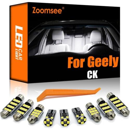 Zoomsee 10Pcs Interior LED For Geely CK 2005+ Canbus Vehicle Bulb Indoor Dome Map Reading Trunk Light Error Free Auto Lamp Kit