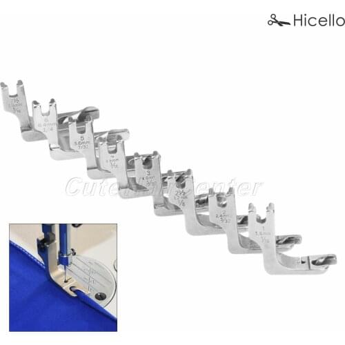 1PC all size industrial sewing machine hemmer presser foot/feet hold fabric for single-needle flat bed machines 1.6-8mm Hicello