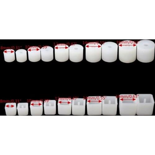 83XC 20Pcs Silicone DIY Round Square Beads DIY Mold Jewelry Making Resin Casting Mold