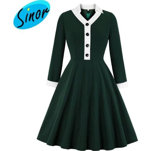 2021 autumn and winter stitching contrast elegant temperament over-the-knee long-sleeved dress 2038 banquet dress