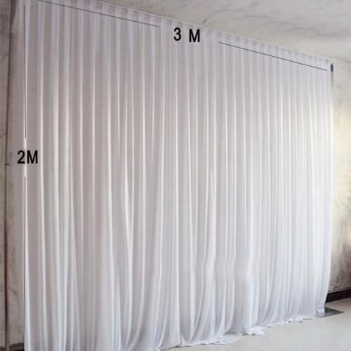 3X2M Simple white ice silk party curtain wedding event backdrops for stage decoration