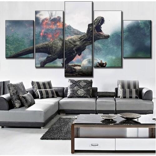 5pcs Diy Diamond painting Jurassic World Fallen Kingdom full Square round Diamond embroidery Cross stitch 5d Mosaic Painting