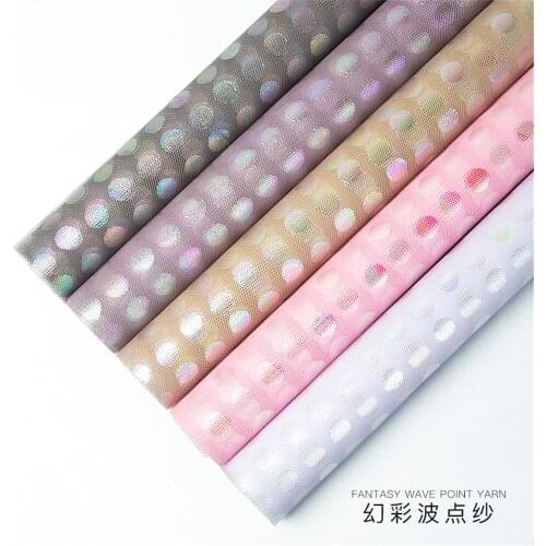 5 Yard Polka Dot Yarn Flower Bouquet Wrapping Paper Mesh Gauze Rose Mesh Bag Flower Packaging Material
