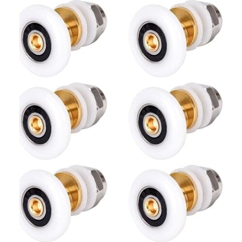 6PCS 27mm Shower Door Rollers for the Bathroom Glass Sliding Door Pulleys Wheels Ultra-Quiet Shower Glass Door Rollers