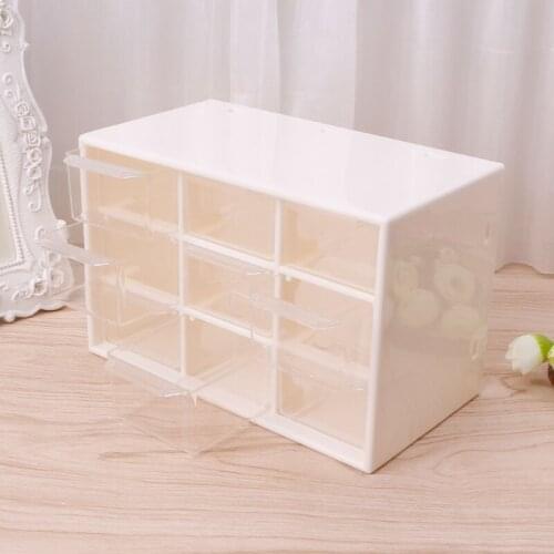 9 Drawer Plastic Storage Cabinet Desktop Makeup Bin Box Jewellery Organizer