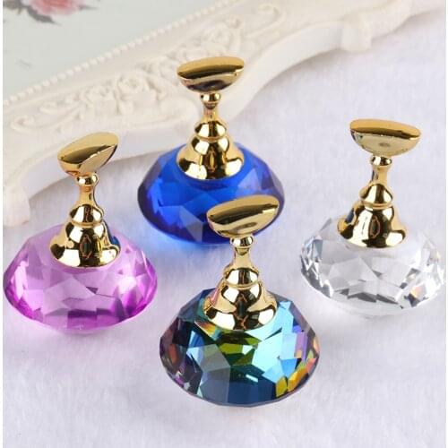 1pcs Acrylic Base Nail Holder+5pcs Magnet Practising Nail Stands Alloy False Nail Tips Display Tools Manicure Training LY1785