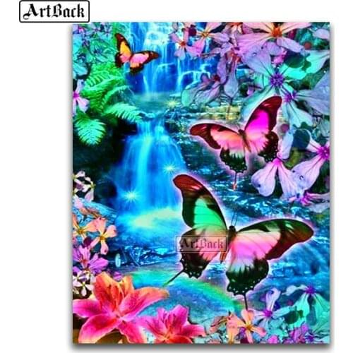 New 5D Diamond Painting Butterfly Landscape Icon Full Square Mosaic 3d Sticker Diamond Embroidered Home Decoration Artwork