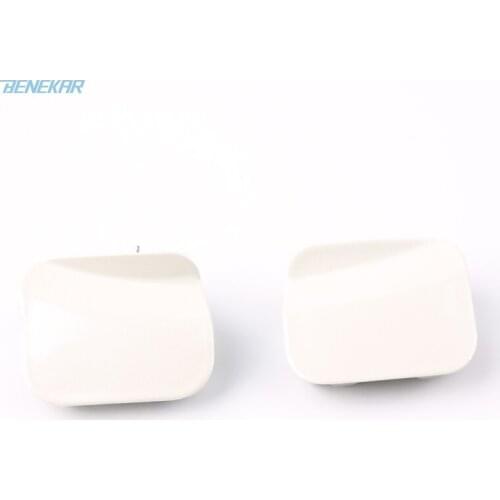 Benekar Pair Front Bumper Tow Hook Eye Cover Cap Pearl White for Toyota Highlander 2008 2009 2010