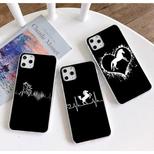 Horse Pony Horse Heartbeat Phone Case For iphone 12 11 Pro Max Mini XS Max 8 7 6 6S Plus X 5S SE 2020 XR Silicone Soft cover