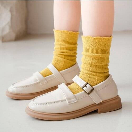Kids Girls Cotton Knee High Socks Autumn Winter Children Toddler Cute Princess Lace Ruffle Long Sock Baby Accessories Fashion