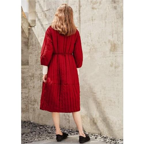 Design Winter Original Women Oversized donsjas dames Sweet O-Neck Skirt Style Red Long White Duck thin Down Jacket