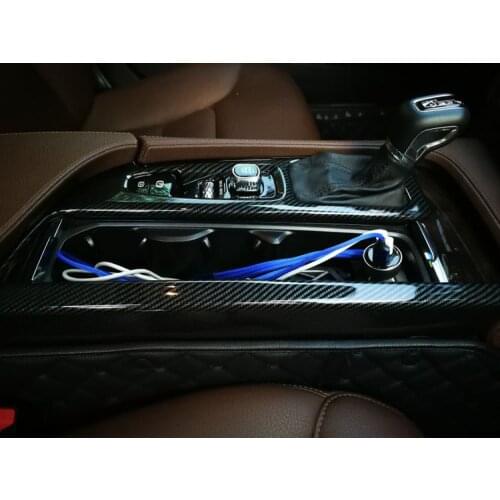 For Volvo S90 V90 2017-2019 ABS Carbon Fiber Console Gear Panel Console Gear Shift Panel Cover Trim Interior Accessories LHD
