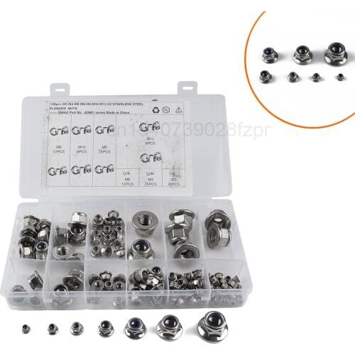 Flange Nut of Auto Parts 304 Stainless Steel M3-m12 Hex Lock Nylon Flange Nut