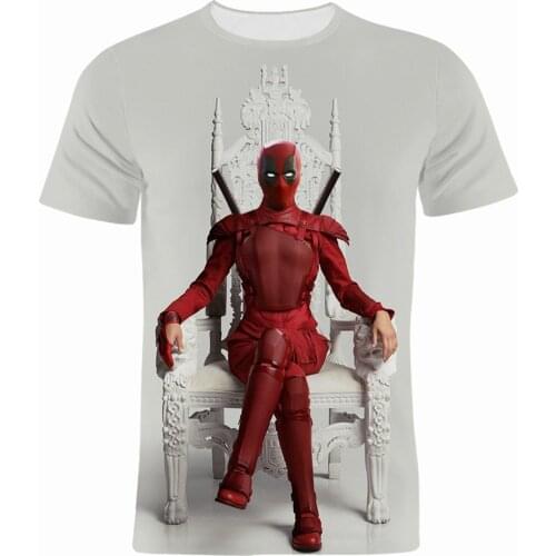 T-shirts Man Summer Casual Marvel Deadpool Cool Short Sleeve T Shirt For Women Streetwear 3D Printed Boy Girl Kids Clothes