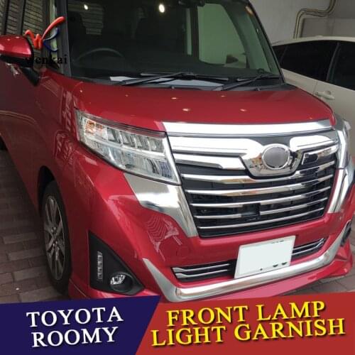 ABS Chrome Front Head Light Lamp Eyebrow Trim Cover For Toyota Roomy 170 217 2018 Bezel Styling Decoration Garnish Moulding