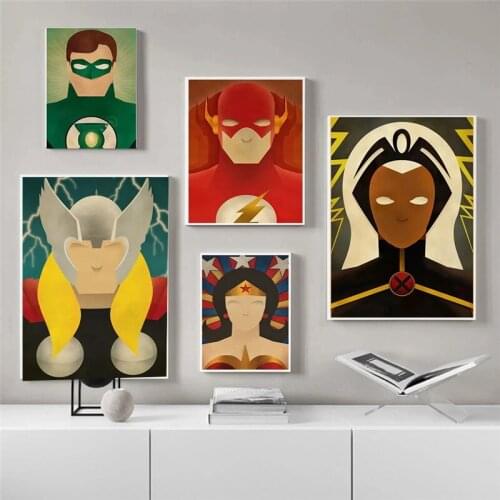 Cartoon Marvel Hero Batman Spider Avengers Canvas Painting Poster Prints Wall Art Picture and for Childrens Room Decoration
