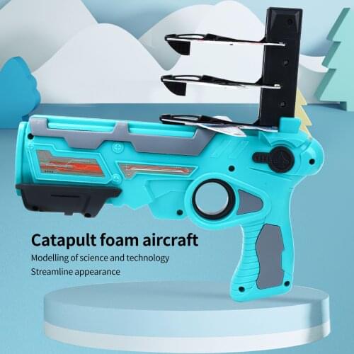 Sky Bubble Catapult Plane Toy Airplane One-Click Ejection Model Foam Airplane With 4Pcs Glider Airplane Launcheroutdoor for Gift