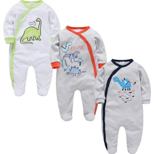 Kavkas 3 pcs/lot Baby Girls Boys Clothes Summer Cotton Jumpsuit Newborn Babies Rompers 0-3 m Long Sleeve Clothing