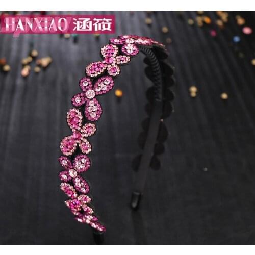 Korea full drill flower with teeth anti-slip hair clips pressed crystal headdress Czech diamond hair accessories