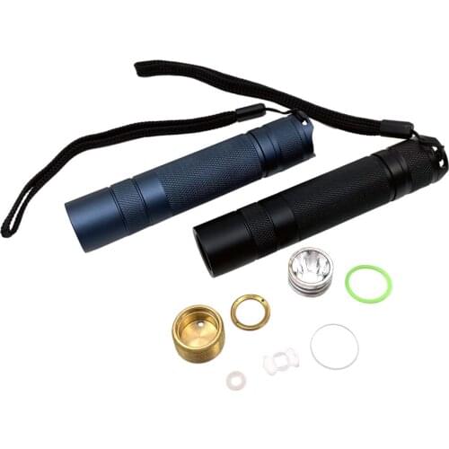DIY LED Flashlight Shell Host case Aluminum Alloy 18650 torch lamp body OP reflector glass copper base No led or driver board