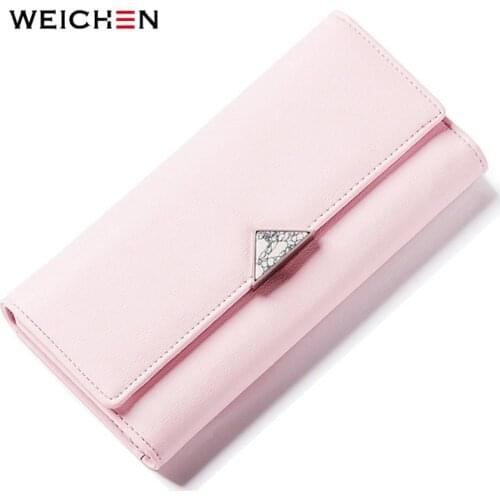 WEICHEN Geometric Nature Stone Women Wallet Burgundy Many Departments Female Wallets Brand Designer Fashion Ladies Long Purse