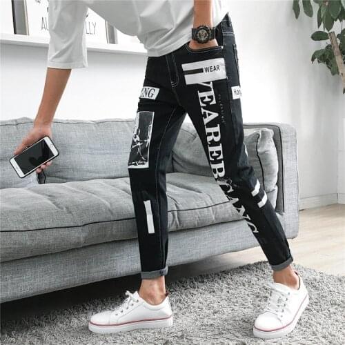 Summer 2021 Fashion Mens Jeans Hip-hop Trendy Feet Pants Hong Kong Style Brand Casual Denim Korean Slim Mens Pencil Pants