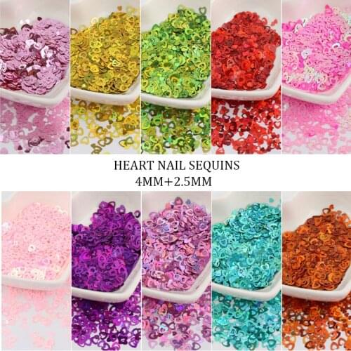 Holographic Nail Art Glitter Sequins Shiny Sweet Love Heart Flakes Sequins 3D Nail Paillette Manicure Valentines Day Decoration