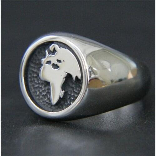 Fashion New Gesign Round Ring Punk 316L Stainless Steel Band Party Mens Ring Cool Polishing Fashion Biker Ring