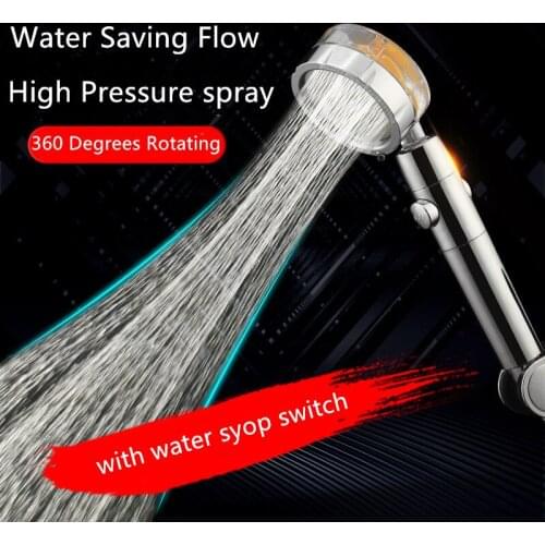 2021 Shower Head Water Saving Flow 360 Degrees Rotating With Small Fan ABS Rain High Pressure spray Nozzle Bathroom Accessories