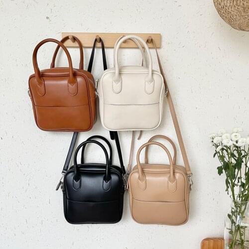 2021 New Solid Color Women‘s Bag High Quality PU Leather Female Flap Handbags Small Ladies Shoulder Crossbody Bag Whole Sale