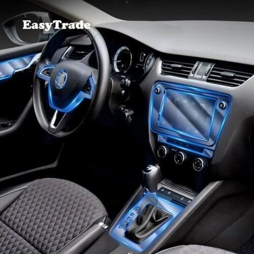 TPU Film Car Interior Gear Dashboard Gps Navigation Screen Film Central Control Sticker For Skoda Octavia 2018 2019 2020 12 Pcs