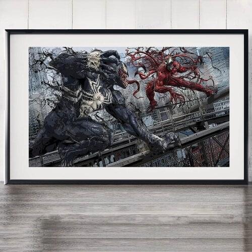 Marvel Superhero Venom Carnage Art Poster And Print Avengers Venom Movie Canvas Painting Wall Art Living Room Home Decor Picture