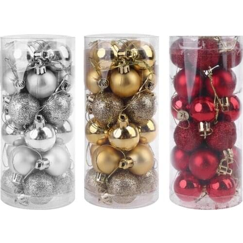 24pcs 3cm Christmas Tree Decor Ball Baubles Hanging Ornaments Party Decorations