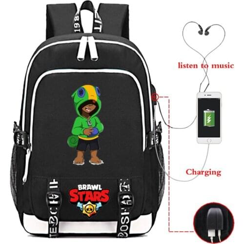 Game Stars Student School Backpack Teenage Girl Boys Bookbag USB Anti-theft Laptop Canvas Waterproof Leon Backpack for Men Bags