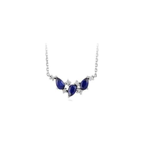 Symbol Gold 0.83 Carat Diamond Sapphire Necklace Fashion Jewelry Stylish Brilliant Eye-catching Pendant For Women