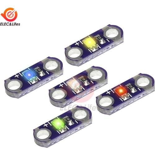 5Pcs Mini LilyPad SMD LED Module Red/Blue/Green/Yellow/White LED Module for Arduino LilyPad Voltage 3-5V