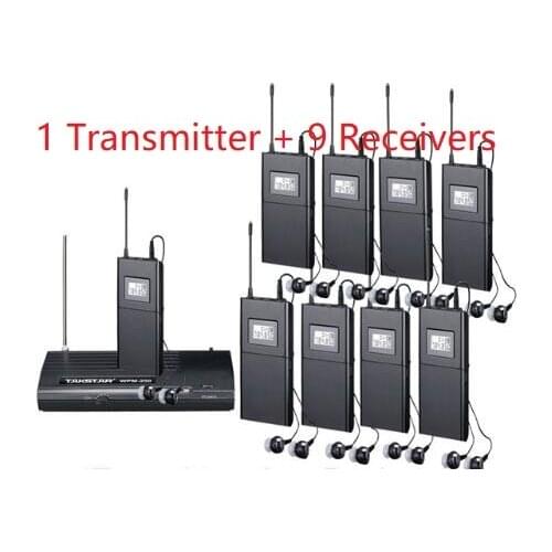 TAKSTAR WPM-200 Wireless In Ear earphone stage foldback Wireless Monitor System 1 Transmitter 9 Receivers