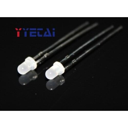 YYT 100PCS Edged foggy 3MM round head RGB colorful highlight slow flashing fog surface LED light-emitting diode
