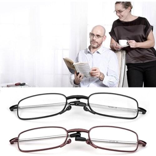 Women Man Slim Portable reading glasses folding Rotation Eyeglasses +1.0 +1.5 +2.0 +2.5 +3.0 +3.5 +4.0