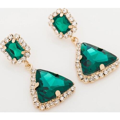 YFJEWE Fashion popular jewelry accessories Earrings green crystal gems sexy fashion star gold drop earrings for women #E022