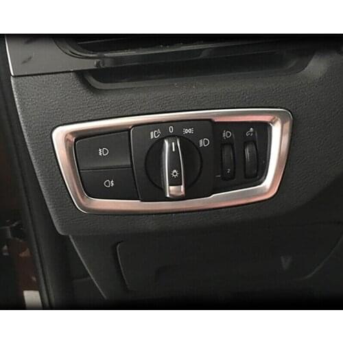 Stainless Steel For BMW X1 F48 2016 2017 2018 Auto Accessories Car Headlamps Adjustment Switch Cover Trim Car Styling 1pcs