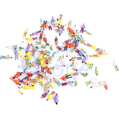 100pcs 1:150 Building Layout Model People HO Scale Painted Figure Passenger